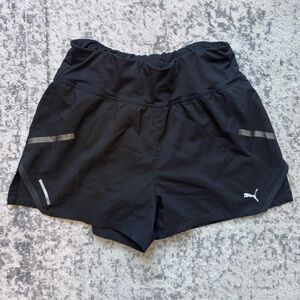 Woman’s Reflective Puma Black Athletic Shorts Moisture-Wicking Performance XS